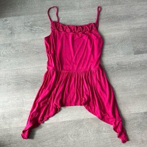 Venus Magenta Crochet Trim Peplum Cami Top Boho